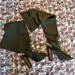 New Size 5 1/2 over the knee boots olive